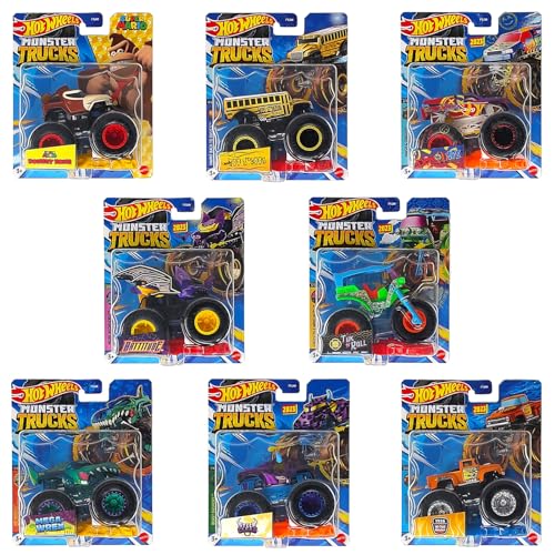 FYJ44-BUNDLE sort. - komaptibel für Hot Wheels - Monster Trucks, 1:64, 8er-Pack von Rappelkiste Spielwaren