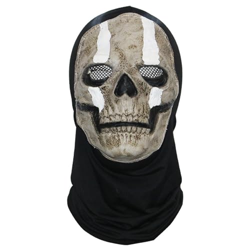 Rarapop Ghost Mask Scary Skull Mask Halloween Cod Ghostface Skeleton Mask Black Full Face Bike Skateboard Balaclava Windproof Ski Horror Cosplay Costume Masks (Ghost Mask 2) von Rarapop