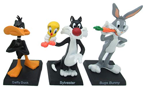 Raro Lotto 3 Figuren aus Metall 3D Kollektion LOONEY TUNES – Bugs Bunny Daffy Duck Silvestro und Tweety – mehrfarbig – 5 cm / 9 cm von Raro