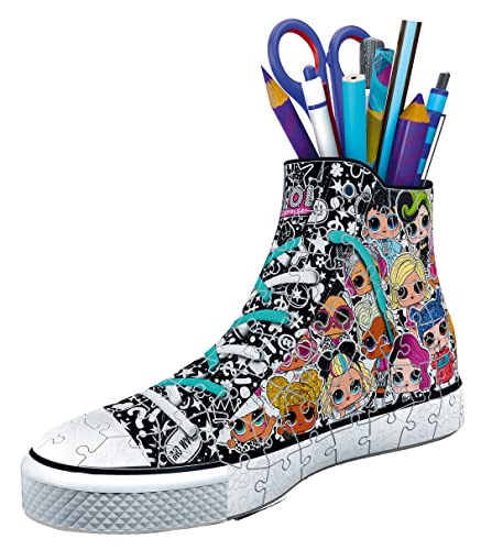 Ravensburger 3D Puzzle 11163 Sneaker L.O.L. Surprise! - Praktischer Stiftehalter - 108 Teile - Schreibtisch-Organizer für Kinder ab 8 Jahren - Exklusiv bei Amazon von Ravensburger 3D Puzzle