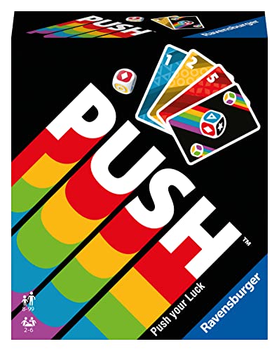 Ravensburger 26828 - Push, Unterhaltsames Kartenspiel für die ganze Familie, Risiko ab 8 Jahren, Ablegespiel für 2-6 Spieler, White von Ravensburger