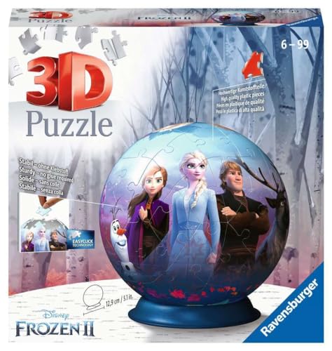 Ravensburger 3D Puzzle 11142 - Puzzle-Ball Disney Frozen 2 - Puzzle-Ball für Fans von Anna und ELSA ab 6 Jahren von Ravensburger