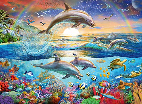 Ravensburger Kinderpuzzle - 12895 Delfinparadies - Unterwasserwelt-Puzzle für Kinder ab 9 Jahren, mit 300 Teilen im XXL-Format von Ravensburger