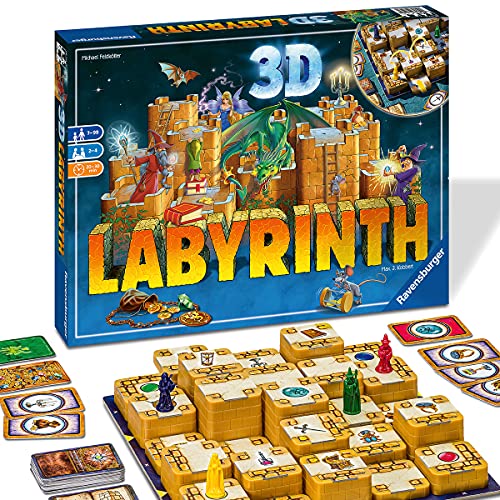 Ravensburger 26113 - 3D Labyrinth - Familienklassiker, Spiel für Erwachsene und Kinder ab 7 Jahren - Gesellschaftspiel geeignet für 2-4 Spieler - Schätze suchen von Ravensburger