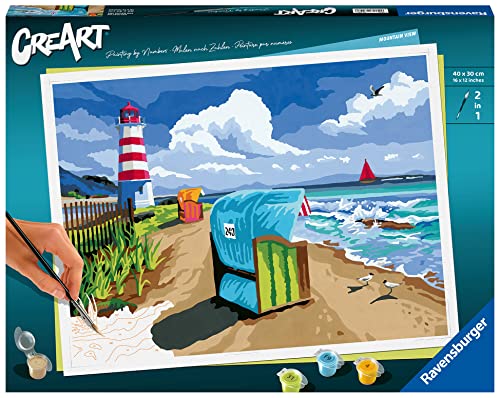 Ravensburger CreArt - Malen nach Zahlen 23547 Holiday on the Baltic Sea, Malen nach Zahlen Erwachsene mit Strandmotiv von Ravensburger