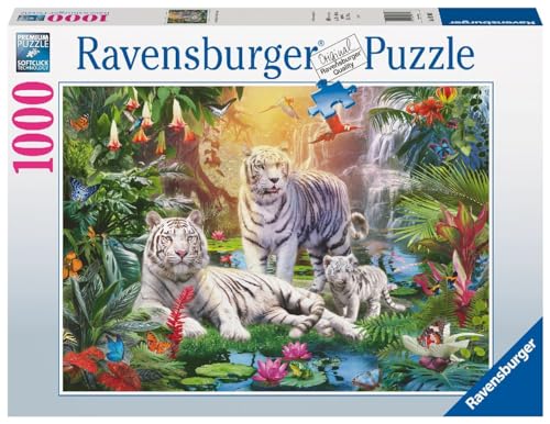 Ravensburger Puzzle 19947 - Die Familie der Weißen Tiger - 1000 Teile Puzzle für Erwachsene ab 14 Jahren von Ravensburger Verlag GmbH