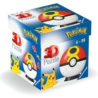 Ravensburger 3D Puzzle 11628 - Puzzle-Ball Pokémon Pokéballs - Wiederball - [EN] Repeat Ball - für große und kleine Pokémon Fans ab 6 Jahren von Ravensburger Spieleverlag