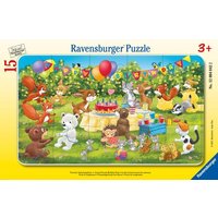 Ravensburger Kinderpuzzle - 12004042 Tierische Geburtstagsfeier - Rahmenpuzzle für Kinder ab 3 Jahren, mit 15 Teilen von Ravensburger Spieleverlag