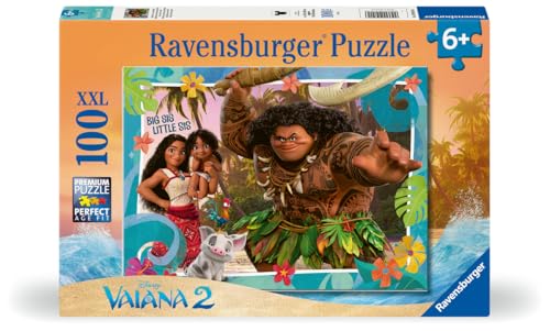 Ravensburger Kinderpuzzle 12004101 - Vaiana 2 Aufbruch in Neue Welten - Puzzle für Kinder ab 6 Jahren, mit 100 Teilen im XXL-Format von Ravensburger Spieleverlag