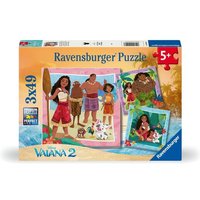 Ravensburger Kinderpuzzle 12004102 - Vaiana 2 Auf zu neuen Abenteuern - Puzzle für Kinder ab 5 Jahren, 3x 49 Teile von Ravensburger Spieleverlag