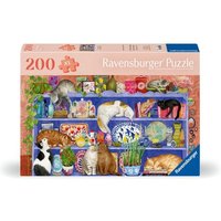 Ravensburger Puzzle 12001367 - Katzen im Regal - 200 Teile Katzen-Puzzle für ältere Menschen und Senioren, mit größeren, griffigen Puzzleteilen, große von Ravensburger Spieleverlag