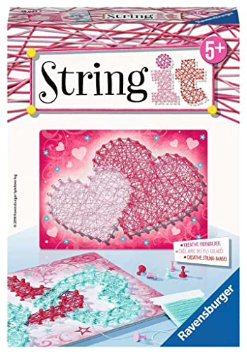 Ravensburger 18033 String it Mini Heart - Kreative Fadenbilder mit liebevollen Herzen, für Kinder ab 5 Jahren von Ravensburger