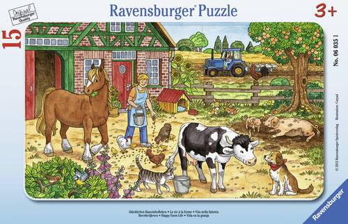 Ravensburger 06035 Rahmenpuzzle Glückliches Bauernhofleben 15 Teile 6035 von Ravensburger