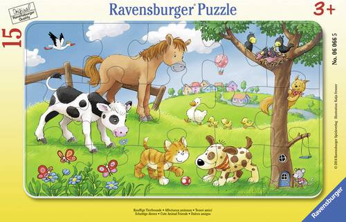 Ravensburger 06066 Rahmenpuzzle Knuffige Tierfreunde 15 Teile 6066