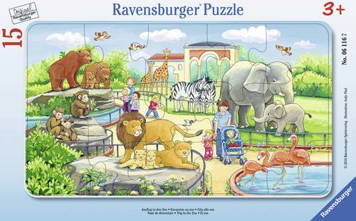 Ravensburger 06116 Rahmenpuzzle Ausflug in den Zoo 15 Teile 6116 von Ravensburger