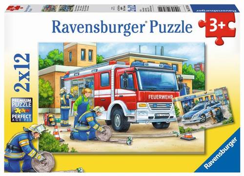 Ravensburger 07574 Puzzle Polizei und Feuerwehr 2 x 12 Teile 7574 von Ravensburger