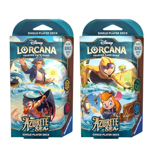 Disney Lorcana Trading Card Game: Azurblaues Meer - Display mit 8 Einzelspieler Decks (Englisch) von Ravensburger Verlag GmbH