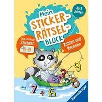 Ravensburger Mein Stickerrätselblock: Zählen und Rechnen - Rätselblock ab 5 Jahre, spielerisch Zahlen lernen, Rechnen lernen, Sticker, ab Vorschule von Ravensburger Verlag GmbH