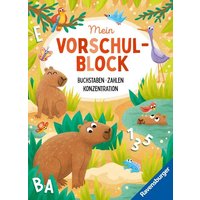 Ravensburger Mein Vorschul-Block: Buchstaben, Zahlen, Konzentration, Rätselblock ab 5 Jahre für die Vorschule, Vorbereitung auf die Einschulung von Ravensburger Verlag GmbH