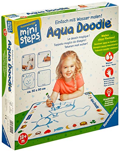 Ravensburger ministeps Aqua Doodle - Malen für Kinder ab 18 Monaten, Kreatives Malset für fleckenfreien Malspaß mit Wasser- inklusive Malmatte und Stift von Ravensburger