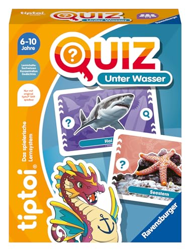 Ravensburger tiptoi 00192 Quiz Unter Wasser, Quizspiel für Kinder ab 6 Jahren, für 1-4 Spieler, Blau und Weiß von Ravensburger