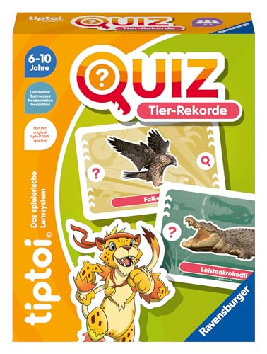 Ravensburger tiptoi 00194 Quiz Tier-Rekorde, Quizspiel für Kinder ab 6 Jahren, für 1-4 Spieler von Ravensburger