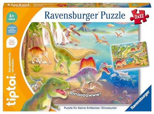 Ravensburger tiptoi Puzzle 00198 Puzzle für kleine Entdecker: Dinosaurier, Kinderpuzzle ab 3 Jahren, Dinosaurier Spielzeug für 1 Spieler, Dino Puzzle von Ravensburger