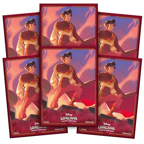 Ravensburger Disney Lorcana TCG: Himmelsleuchten Kartenhüllen Aladdin, 65 Schutzhüllen für Disney Lorcana Sammelkarten von Ravensburger