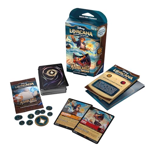 Disney Lorcana Trading Card Game: Azurblaues Meer - Bernstein und Rubin Deck (Deutsch) von Ravensburger