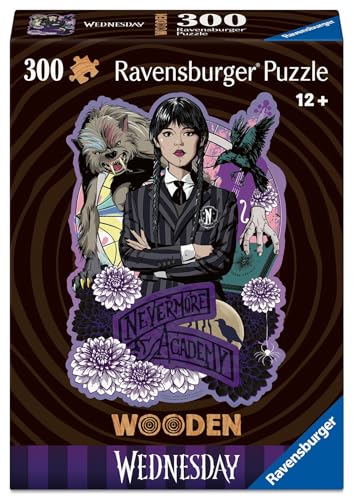 Ravensburger Wooden Puzzle 12001538 - Wednesday - 300 Teile Kontur-Holzpuzzle mit stabilen, individuellen Puzzleteilen und 25 kleinen Whimsies, für Fans der Serie Wednesday ab 12 Jahren Ravensburger Wooden Puzzle 12001538 - Wednesday - 300 Teile Kontur-Holzpuzzle mit stabilen, individuellen Puzzleteilen und 25 kleinen Whimsies, für Fans der Serie Wednesday ab 12 Jahren von Ravensburger