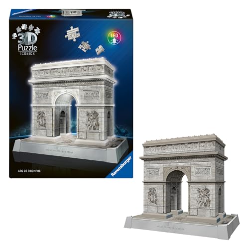 Ravensburger 3D Puzzle Iconics: 12008029 Triumphbogen Paris - mit Licht - Das berühmte Monument am Ende der Champs Élysées in Paris als beleuchtetes Modell Ravensburger 3D Puzzle Iconics: 12008029 Triumphbogen Paris - mit Licht - Das berühmte Monument am Ende der Champs Élysées in Paris als beleuchtetes Modell von Ravensburger