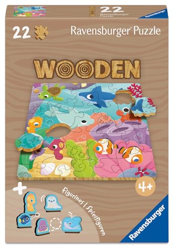 Ravensburger Wooden Kids Puzzle 12004080 - Farbenspiel der Meere - 22 Teile Kontur-Holzpuzzle mit stabilen, individuellen Puzzleteilen 5 Whimsies und 5 Holzspielfiguren, für Kinder ab 4 Jahren Ravensburger Wooden Kids Puzzle 12004080 - Farbenspiel der Meere - 22 Teile Kontur-Holzpuzzle mit stabilen, individuellen Puzzleteilen 5 Whimsies und 5 Holzspielfiguren, für Kinder ab 4 Jahren von Ravensburger