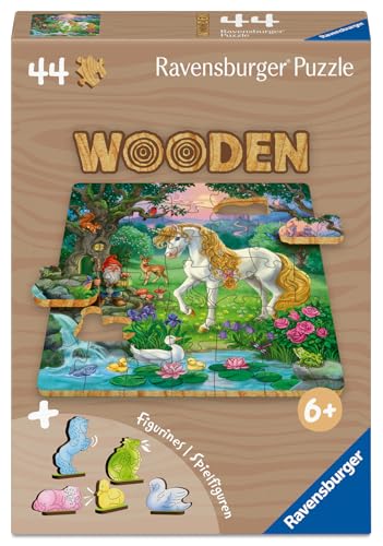 Ravensburger Wooden Kids Puzzle 12004085 - Märchenhaftes Einhorn - 44 Teile Kontur-Holzpuzzle mit stabilen, individuellen Puzzleteilen 5 Whimsies und 5 Holzspielfiguren, für Kinder ab 4 Jahren Ravensburger Wooden Kids Puzzle 12004085 - Märchenhaftes Einhorn - 44 Teile Kontur-Holzpuzzle mit stabilen, individuellen Puzzleteilen 5 Whimsies und 5 Holzspielfiguren, für Kinder ab 4 Jahren von Ravensburger