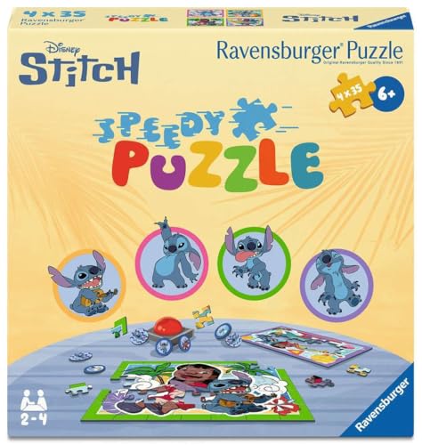 Kinderpuzzle 4x35 Teile - Disney Stitch - Speedy Puzzle Stitch Kinderpuzzle 4x35 Teile - Disney Stitch - Speedy Puzzle Stitch von Ravensburger