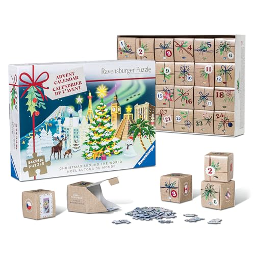 Ravensburger Puzzle-Adventskalender 12004246 24 Weihnachts-Puzzles mit je 54 Teilen, alle 24 Motive können nach Belieben aneinander gepuzzelt Werden, für Erwachsene und Kinder ab 12 Jahren Ravensburger Puzzle-Adventskalender 12004246 24 Weihnachts-Puzzles mit je 54 Teilen, alle 24 Motive können nach Belieben aneinander gepuzzelt Werden, für Erwachsene und Kinder ab 12 Jahren von Ravensburger
