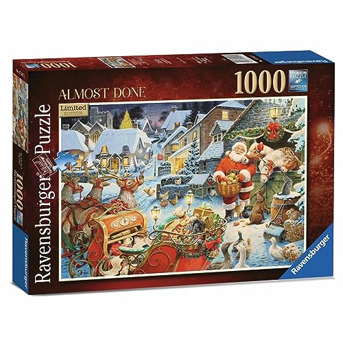 Ravensburger 17547 Weihnachtsmann 2023 Special Edition Weihnachtspuzzle für Erwachsene und Kinder ab 12 Jahren-1000 Teile-Nr. 27 "Fast fertig, Mehrfarbig von Ravensburger