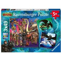 Drachenz�hmen leicht gemacht. Puzzle 3 x 49 Teile von Ravensburger