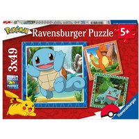 Puzzle Ravensburger PKM: Glumanda, Bisasam und Schiggy 3 X 49 Teile von Ravensburger