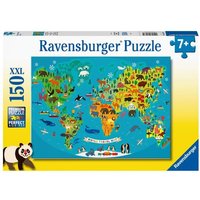 Puzzle Ravensburger Tierische Weltkarte 150 Teile XXL Puzzle Ravensburger Tierische Weltkarte 150 Teile XXL von Ravensburger Verlag GmbH