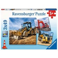 RAVENSBURGER 05032 Kinderpuzzle - Baufahrzeuge im Einsatz 2 x 24 Teile von Ravensburger