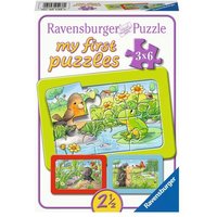 RAVENSBURGER 05138 Kinderpuzzle 3 x 6 Teile Kleine Gartentiere von Ravensburger