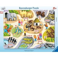 RAVENSBURGER 05233 Kinderpuzzle Rahmenpuzzle Erstes Zählen bis 5, 17 Teile von Ravensburger