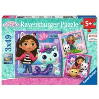 RAVENSBURGER 05659 Kinderpuzzle 3 x 49 Teile Spielzeit mit Gabby von Ravensburger