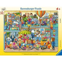 RAVENSBURGER 05664 Kinderpuzzle Rahmenpuzzle Tierischer Spielzeugladen 35 Teile von Ravensburger