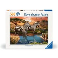 RAVENSBURGER 12000365 Puzzle 500 Teile Zebras am Wasserloch von Ravensburger