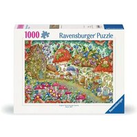 RAVENSBURGER 12000571 Puzzle 1000 Teile Niedliche Pilzhäuschen in der Blumenwiese von Ravensburger