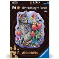 RAVENSBURGER 12000757 Holzpuzzle 150 Teile Frühlingskatze von Ravensburger