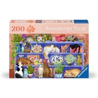 RAVENSBURGER 12001367 Puzzle für Senioren 200 Teile Katzen im Regal von Ravensburger