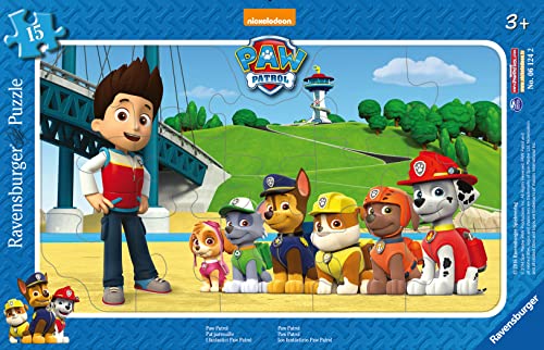 Ravensburger 61242 Paw Patrol Lizenz Kinderpuzzle-06124 Rahmenpuzzle für Kinder ab 3 Jahren, mit 15 Teilen, Yellow von Ravensburger