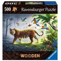 RAVENSBURGER 17514 WOODEN Erwachsenenpuzzle Holzpuzzle 500 Teile Tiger im Dschungel von Ravensburger